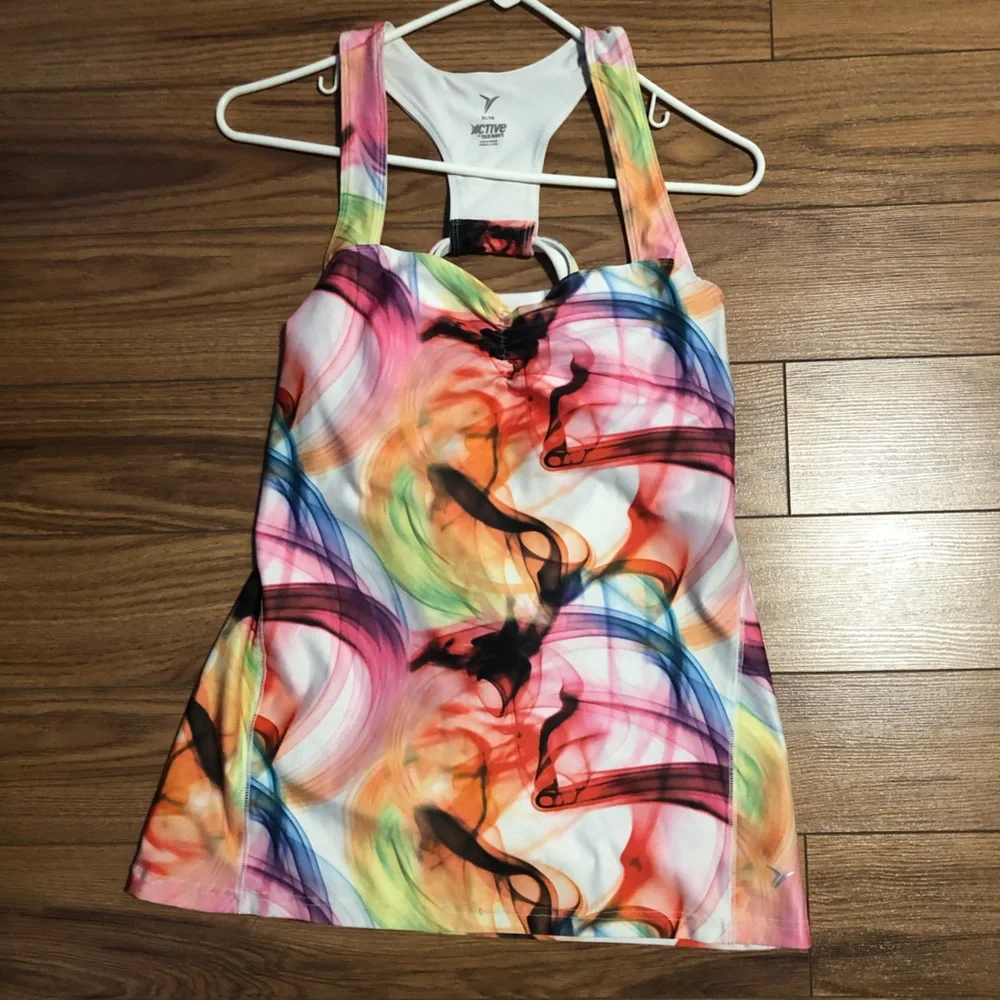 Active Wear Racerback Tank Top With Built In Bra by Old Navy Sports Top Size XL - Picture 8 of 8